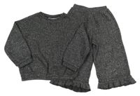 2set- černo-střbrný svetr+ kalhoty Zara