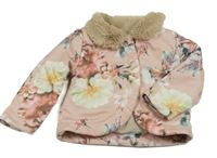 Růžová květinová zateplená bunda Firetrap