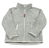 Bílo-černá melírovaná pletená propínací mikina H&M