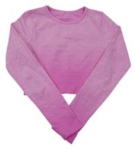Růžovo-bílé melírované sportovní crop triko Primark