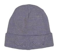 Lila třpytivá čepice s očima H&M