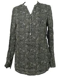 Dámská bílo-černo-béžová vzorovaná halenka Esprit