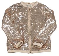 Světlerůžová flitrová lehká bunda H&M
