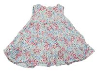 Bílé květované bavlněné šaty Mothercare