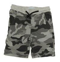 Šedé army plátěné kraťasy s úpletovým pasem Primark