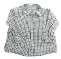 Bílo-světlemodro-černá kostkovaná košile H&M