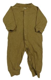 Zelenohnědý žebrovaný overal 