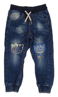 Tmavomodré cuff rifle s tygry 