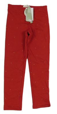 Nové - Červené puntíkaté zateplené legíny H&M