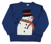 Tmavomodrý svetr se sněhulákem C&A