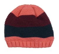 Růžovo-vínovo-tmavomodrá pruhovaná čepice Crane