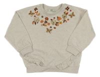 Světlebéžová mikina s kytičkami C&A