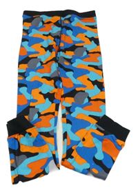 Modro-šedo-oranžové army pyžamové kalhoty Next