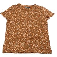Rezavé květované tričko 
