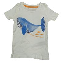 Bílé tričko s velrybou Primark