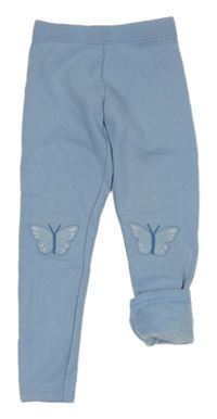 Světlemodré zateplené legíny s motýlky Primark