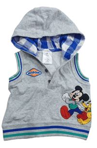 Šedá tepláková vesta s Mickeym a kapucí zn. Disney