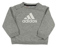 Šedá melírovaná mikina s logem Adidas 