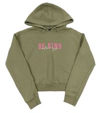 Khaki crop mikina s nápisem kapucí New Look