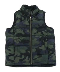 Khaki-antracitová army šusťáková zateplená vesta GAP