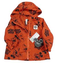 Nové - červená šusťáková podzimní bunda s Mickeym a kapucí Primark