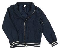 Tmavomodrá šusťáková podzimní bunda H&M