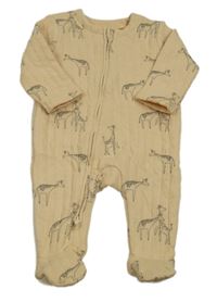 Béžový lehce zateplený overal s žirafami George 