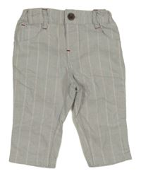 Šedé plátěné kalhoty s proužky M&S