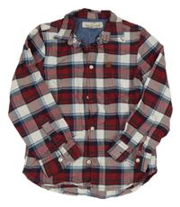 Červeno-barevná kostkovaná flanelová košile H&M