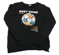 Černá mikina s míčem a nápisem LC Waikiki 