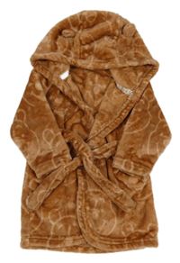 Hnědý chlupatý župan s medvídkem Pú a kapucí George