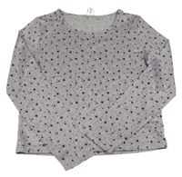 Fialovo-šedé melírované crop triko s hvězdičkami Yigga