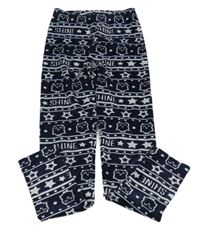 Tmavomodré sametové legíny se sovami a hvězdičkami