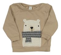 Béžová mikina s medvídkem 