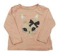 Světlerůžové triko s králíčkem H&M