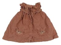 Světlevínové manšestrové propínací šaty s kytičkami Next 