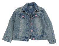 Modrá plísňová riflová bunda s výšivkou Little kids