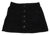 Černá manšestrová propínací sukně C&A