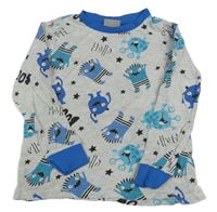 Šedo-modré pyžamové triko s príšerkami Alive 