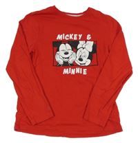 Červené triko s Mickeym a Minnií Primark