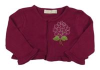 Vínové svetrové bolerko s kytičkami Cinderella