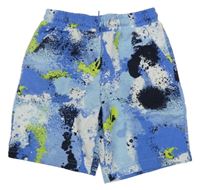 Nové - Modro-černo-bílé batikované kraťasy Dunnes