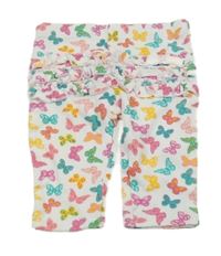 Bílé legíny s motýly a volánky Bonprix