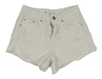 Bílé riflové kraťasy s prošoupáním Zara