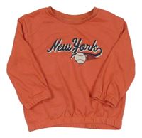 Oranžová mikina s nápisem a míčem Primark