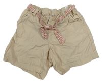 Béžové plátěné kraťasy s páskem Dopodopo
