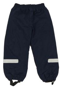 Tmavomodré šusťákové podšité kalhoty F&F