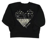 Černá mikina s potiskem a flitry Matalan