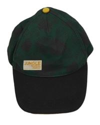 Zeleno-černá plátěnhá kšiltovka s listy 