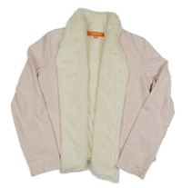 Světlerůžový teplákový zateplený cardigan Staccato